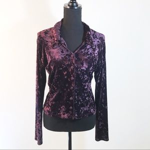 Purple Crushed Velvet Contempo Casual Top